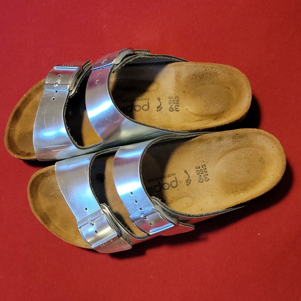 Silver birkenstocks